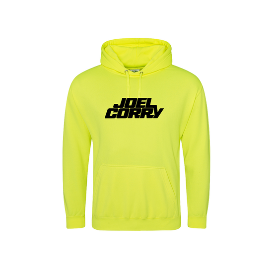 Black Solid Logo Hoodie Electric Yellow